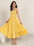 Libas Women'S Cotton Fit And Flare Midi Dress (29654_Mustard_M)