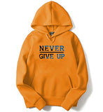 Adro Never Give Up Design Printed Hoodies/Sweatshirts For Men & Women (H20-M-Ngu-Mu_Mustard_L)