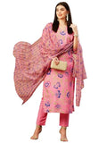 Gosriki Women'S Cotton Blend Straight Printed Kurta With Pant & Dupatta (Fataki Baby Pink-Gs_Xl_Pink_X-Large),Baby Pink,,B0CTHWH4KC