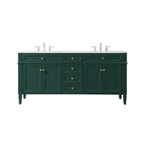Elegant Decor Park Avenue 72 Metal Mdf Marble Double Bathroom Vanity In Green