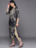 Libas Women'S Viscose Yoke Design Regular Kurta (23748Oh Navy Blue Navy Blue 2Xl
