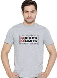 Adro No Rules No Limits Mens Printed T-Shirt (Rnr-M-Lim-Gr_Grey_2Xl)