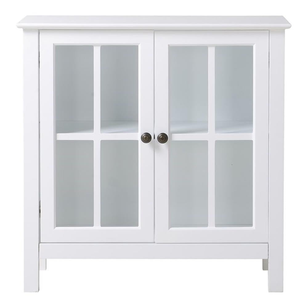 American Furniture Classics 22600 Glass Door Cabinet, White
