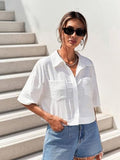 Toplot Shirt For Women || V-Collar Solid Crop For Woman || Half Sleeves For Women || Oversized Shirt For Woman (V-Crop-Shirt-5183-5183-Sky-White-Xs),Sky-White,,B0FBG91Y7Y