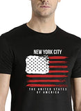 Adro Men'S Usa American Flag Printed Cotton T-Shirts (Rnr-M-Nww-Bl_Black_2Xl)