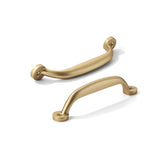 CABDM 10 Pack 3-1/2 inch Hole Center Brushed Gold Cabinet Pulls - Heavy Duty Solid Drawer Matte Gold Hardware Handles Kitchen Va