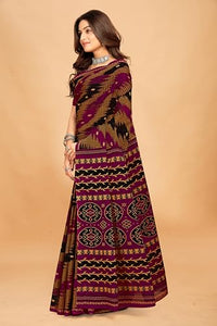 Tamaira Fashion Women'S Plain Cotton Saree (11538_Beige&Magenta