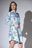Dhruvi Trendz Womens Rayon Women Western Dresses Regular Fit A-Line (Dt-Wd1076_Sky Blue_M)