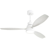 Sofucor Ceiling Fan with Lights, 52 Inch Low Profile Flush Mount Mordern Wood Ceiling Fan with Remote for Indoor Farmhouse Bedro