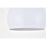 Living District Nora 1-Light Mid-Century Aluminum Pendant In White