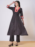 Gosriki Women'S Rayon Viscose Anarkali Printed Kurta With Pant (Karidos Black-Vks02-Gs_L_Black_Large),Black,,B0DTK898N3