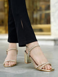 Shoetopia Girls Heel-1246 Golden Heeled Sandal - 7 Uk (Girls-Heel-1246-Golden),Golden,7,B0CRPDJTFM