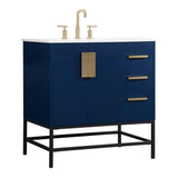 Elegant Decor Indoor Modern Under Sink Bathroom Fixtures Storage Organizer Cabinet 42 Inch Single Bathroom Vanity - Green