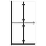 vidaXL Folding Walkin Shower Wall Clear Tempered Glass and Aluminum Frame Bathroom Accessory Space Saving Design 39.4x