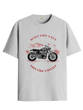 Adro Men'S Royal Bike Design Printed 100% Cotton T-Shirt - Regular Fit, Printed T-Shirts For Men (Rn24-Ryl-Gr_Grey_S)