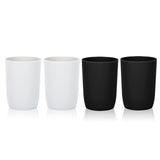 Topsky 4pcs Bathroom Tumbler Toothbrush Cup Plastic Tumblers Water Drinkware Mouthwash Brushing Cup