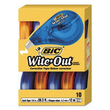 WiteOut EZ Correct Correction Tape, NonRefillable, 1/6 x 472, 10/Box