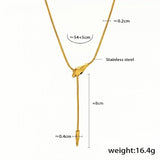 Gold Snake Chain Necklace for Women 18K Gold Plated Stainless Steel Adjustable Lariat Design (54cm+5cm)  Animal Pendant Jewel
