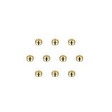 HARFINGTON 10pcs Beads 4mm Stainless Steel 2.5mm Hole Dia Bead for DIY Crafts, Gold Tone