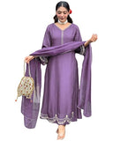 Gosriki Women'S Rayon Viscose Anarkali Embroidered Kurta With Pant & Dupatta (Ranibai Purple-Vks01-Gs_Xxl_Purple_Xx-Large),Purple,2,B0DTK7LMXN