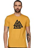 Adro Triangle Mens Printed T-Shirt (Rnr-M-Tkt-Mu_Mustard_S)