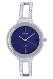Timex Fria Analog Watch For Women With Blue Round Dial & Silver Brass Bracelet Band Water Resistant Women'S Wrist Watches - Twel