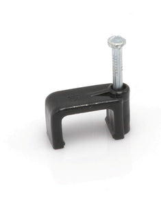 THE CIMPLE CO 1/2 Inch 12mm Coax Cable Clips with Nails - Black, 100 pc - Coaxial Nail in Cable Clips for Cords - Outdoor Wire T