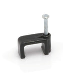 THE CIMPLE CO 1/2 Inch 12mm Coax Cable Clips with Nails - Black, 100 pc - Coaxial Nail in Cable Clips for Cords - Outdoor Wire T