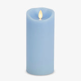 Luminara Flameless LED Battery Operated Flickering Pillar Moving Flame Candles (Airy Blue, 3 x 6.5)