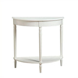 Convenience Concepts French Country Half-Round Entryway Table with Shelf, White