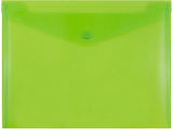 JAM PAPER Plastic Envelopes with Snap Closure - Letter Booklet - 9 3/4 x 13 - Lime Green - 3/Pack