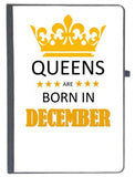 Udnag Ruled Notebook Diary Birthday | Queens Are Born In December, [A5 80Pages 80Gsm]