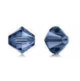 200pcs Genuine Preciosa 3mm (0.12 Inch) Small Faceted Bicone Crystal Beads Montana Blue Compatible with Swarovski Elements Cryst