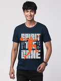 Adro Sports Design Printed T-Shirt For Men - 100% Cotton, Regular Fit, Soft Breathable Fabric. (Rn23-M-Spr-Sb_Teal_2Xl)