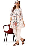 Womanista Women'S Rayon Embroidered Set (Co-Ords_9042_Off White_S)