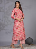 Gosriki Women'S Rayon Blend Straight Printed Kurta With Pant (Later Pink-Gs_L_Pink_Large),Pink,,B0CYH9M4TH