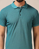 Toplot Men'S Regular Fit Half Sleeve Casual Polo T-Shirt (Lining-Polo-5166-Rama-M),Rama,,B0CXT9JC89