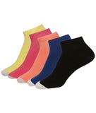 Feelings Solid Ankle Length Cotton Socks For Women| Odor Free, Free Size | Breathable | Pack Of 5