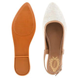 Shoetopia Women'S Block Heel Ballet Flats-Eu41 /Uk8 /White,White,8,B0BSCBJJ3H