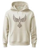 Adro Men'S Cotton Neck Hooded Sweatshirt (H24-Bird-Ws_White Sand,White SandApparel,XL