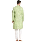 Sojanya (Since 1958 Men'S Cotton Blend Pista Green Printed Only Long Kurta Pista Green L