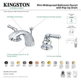 Kingston Brass Kb956Pn Magellan Mini-Widespread Bathroom Faucet, Polished Nickel, 4.5 X 3.5 X 2.06