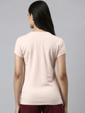 Enamor Essentials Short Sleeve Round Neck Slim Fit Stretch Cotton Tshirt For Womens-E147 (E147_Rosewater_Xl)