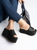 Shoetopia Girls Little Black Wedge Sandal - 8 Uk (Girls-Little-Black),Black,8,B0CQK4CT5T