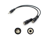 Addon 5 Pack Of 20.00Cm (8.00In) 3.5Mm Stereo Audio Male To Female Black Splitte