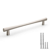 YAGU Satin Nickel 10 Pack Cabinet Pulls, 7.5 Inch Hole Center, Brushed Silver Kitchen Drawer Handles Zinc Alloy Hardware for Cup