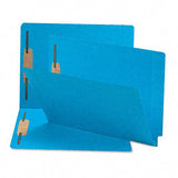Smead TwoInch Capacity Fastener Folders, Straight Tab, Letter, Blue, 50/Box
