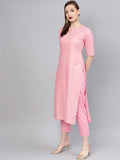 Gosriki Women'S Cotton Foil Printed Kurta With Palazzo And Dupatta (Raju Pink Styl_Xxl_Pink_Xx-Large),Pink,2,B098QPH8KQ