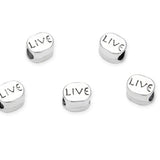 40pcs Live Love Beads Large Hole Beads (4.5mm Hole) Antique Silver
