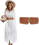 Estervig Stylish Waist Belt For Women, Broad Belt For Ladies Dress Or Blazer, Pu Retro Leather Waist Belt With Elastic Wide Stre
